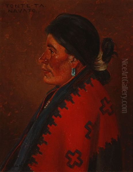 Tonte Ta, Navajo Oil Painting by Elbridge Ayer Burbank