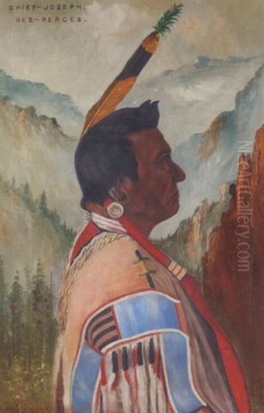 Chief Joseph Of The Nez Perce Tribe Oil Painting by Elbridge Ayer Burbank