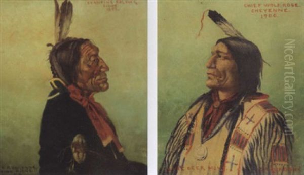 Standing Soldier, Sioux Oil Painting by Elbridge Ayer Burbank