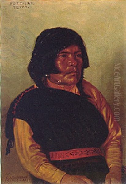 Poet-sah, Tewa Oil Painting by Elbridge Ayer Burbank