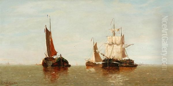 Marine Oil Painting by Louis de Burbure