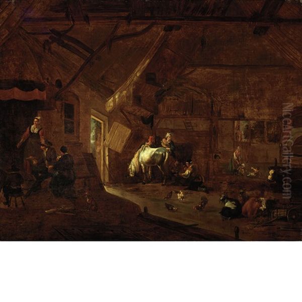 Circa Oil Painting by Jacques-Andre-Edouard van der Burch