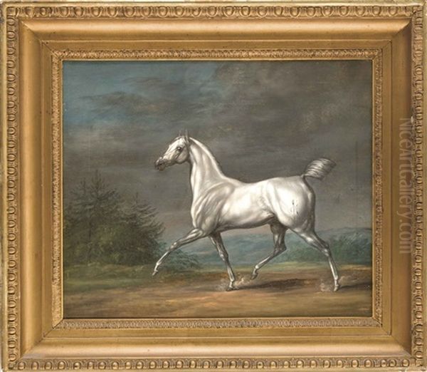 Pferdeportrat Eines Lipizzaners Oil Painting by Friedrich-Leopold Burde