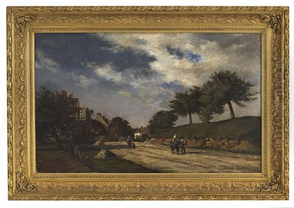 Rural Path With Figures Oil Painting by Pierre-Isidore Bureau