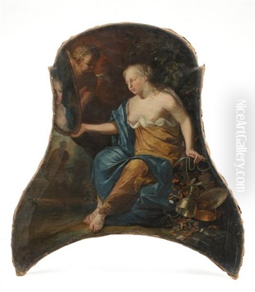 Femme Au Miroir Oil Painting by Adriaan Van Der Burg