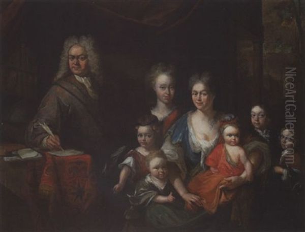 Familienportrat Oil Painting by Adriaan Van Der Burg