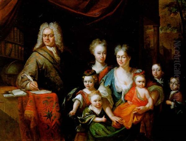 Familienbildnis Oil Painting by Adriaan Van Der Burg