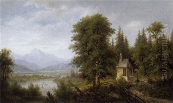 Motiv Aus Oberosterreich Oil Painting by Josef Burgaritzky