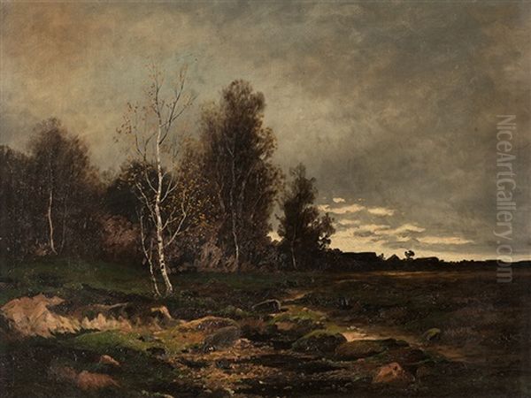 Rural Landscape Oil Painting by Anton Burger