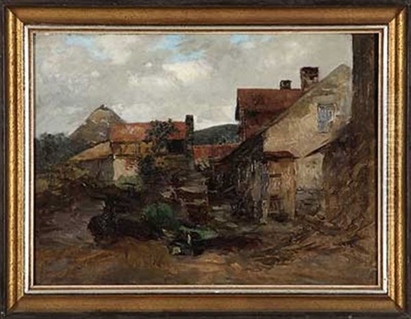 Gehoft Bei Kronberg Oil Painting by Anton Burger