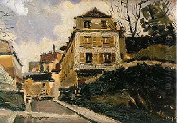 Montmartre, Rue Des Saules Oil Painting by Anton Burger