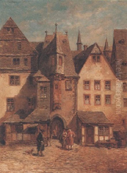 Das Alte Holzpfortchen Zu Frankfurt Im Jahr 1760 Oil Painting by Anton Burger