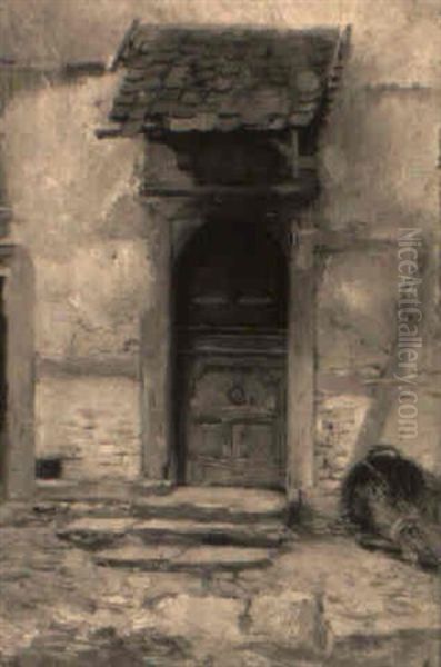 Hausture In Kronberg Oil Painting by Anton Burger