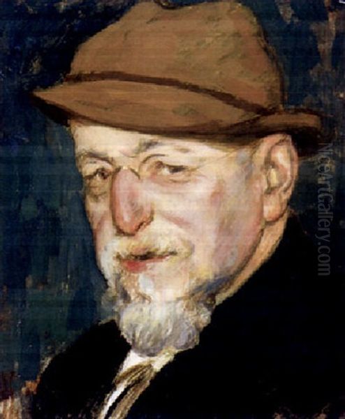 Portrait Des Kunstmalers Robert Schielin Oil Painting by Fritz Burger