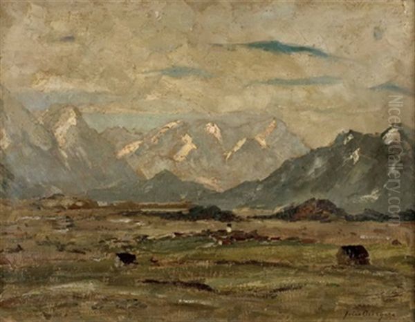 Murnauer Moos Mit Zugspitze Oil Painting by Felix Buergers