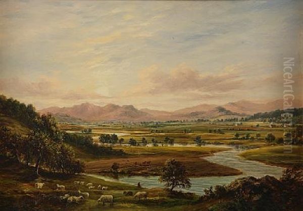 Strathearn Near Comrie Oil Painting by James G Burgess