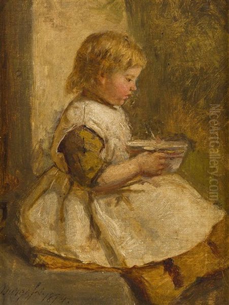 A Bowl Of Porridge Oil Painting by John Bagnold Burgess