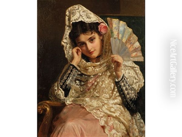 Feliciana, Spanish Gypsy Oil Painting by John Bagnold Burgess