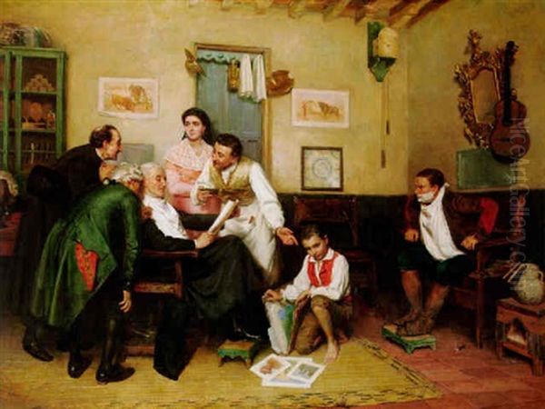 The Barber's Prodigy Oil Painting by John Bagnold Burgess