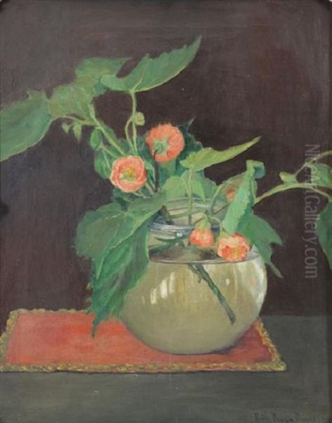 Flowers In A Vase Oil Painting by Ruth Payne Burgess