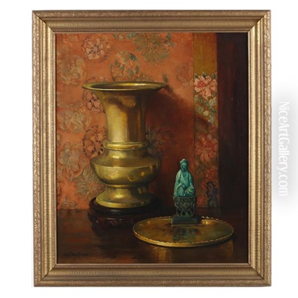 Still Life With Asian Objects Oil Painting by Ruth Payne Burgess