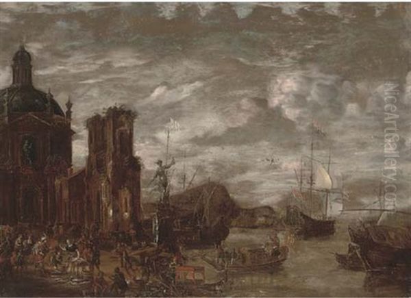 The Miracle Of The Venetian Fisherman Oil Painting by Cornelis Jacobsz van der Burgh