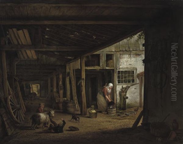 In The Barn Oil Painting by Hendrick Van Der Burgh