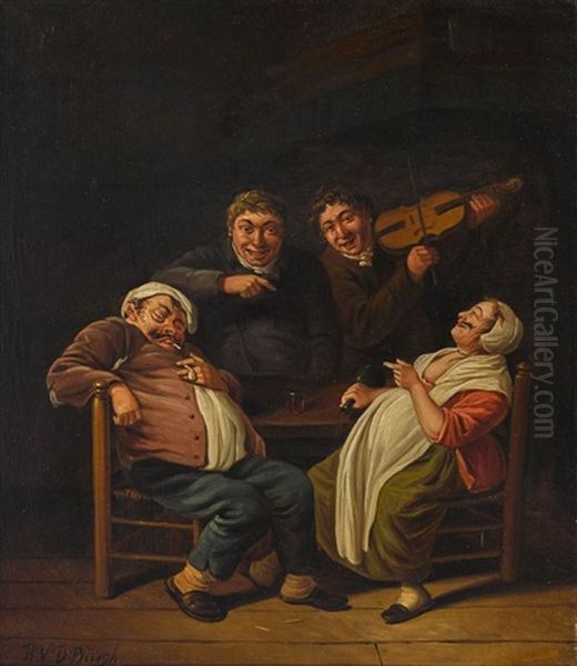 Frohliches Gelage Oil Painting by Hendrik Adam van der Burgh