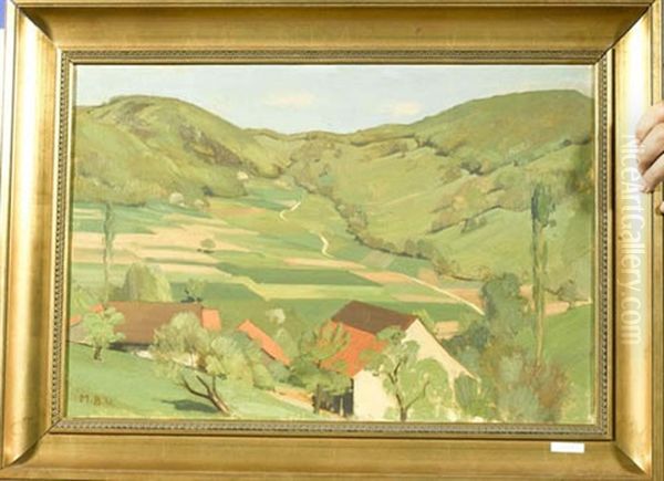 Blick In Den Jura. Oil Painting by Max Burgmeier