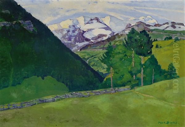 Blick Auf Die Blumlisalp Oil Painting by Max-Alfred Buri