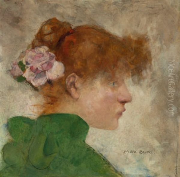 Bildnis Einer Jungen Frau Mit Roten Haaren Oil Painting by Max-Alfred Buri