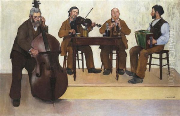 Tanzmusikanten Oil Painting by Max-Alfred Buri