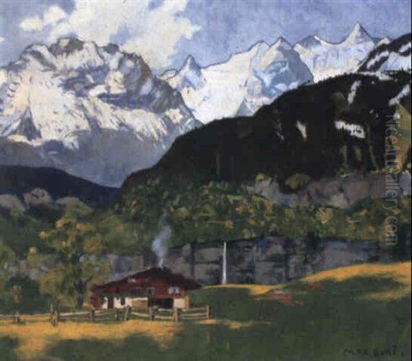 Bauernhaus In Der Ebene Von Meiringen Oil Painting by Max-Alfred Buri