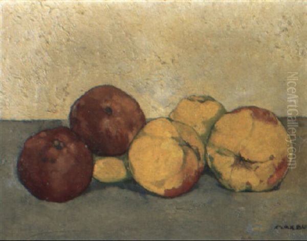 Apfel Oil Painting by Max-Alfred Buri