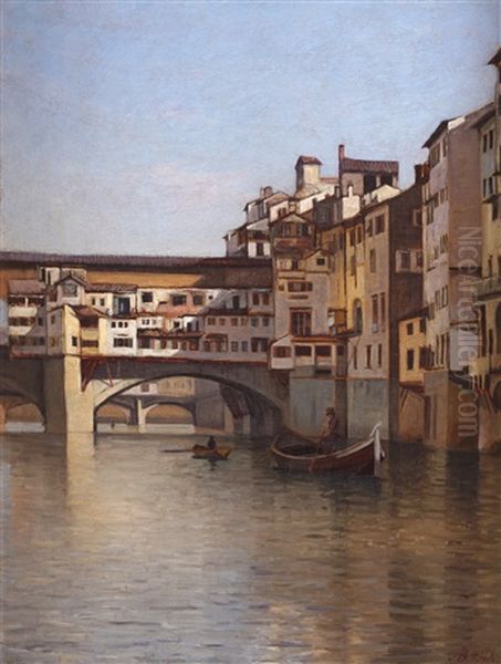 Rialto Bridge, Venice Oil Painting by Augustus Nicholas Burke