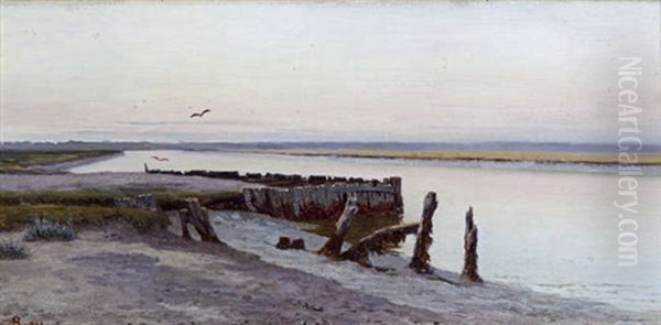 Twilight, Walberswick, Suffolk Oil Painting by Augustus Nicholas Burke