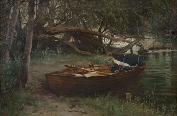 A Study On The Thames Oil Painting by Augustus Nicholas Burke