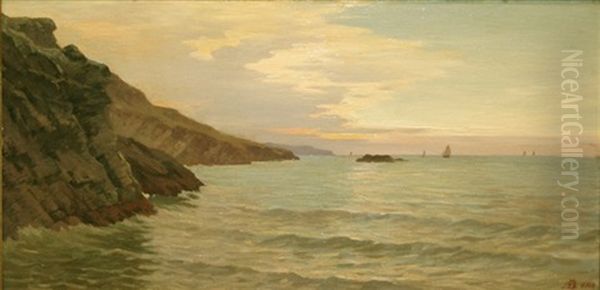 Sunset Oil Painting by Augustus Nicholas Burke