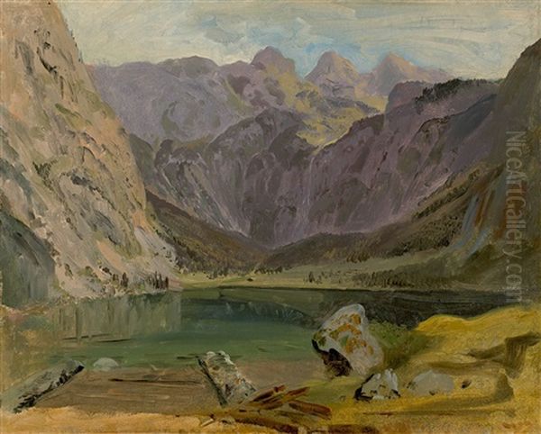 Hintersee Oil Painting by Heinrich Buerkel