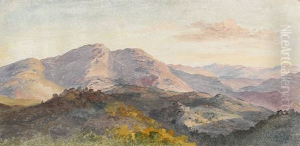 Italienische Berglandschaft Bei Civitella Oil Painting by Heinrich Buerkel