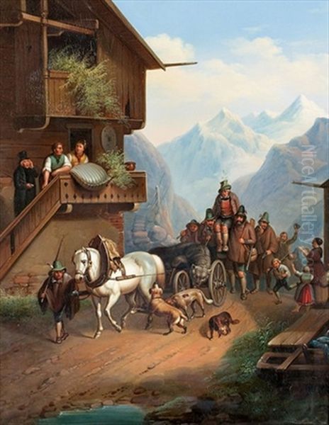 Heimkehr Von Der Barenjagd Oil Painting by Heinrich Buerkel