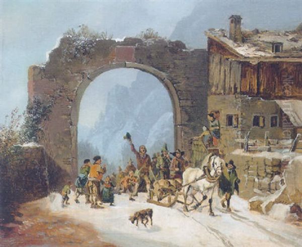 Helmkehr Von Der Barenjagd Oil Painting by Heinrich Buerkel