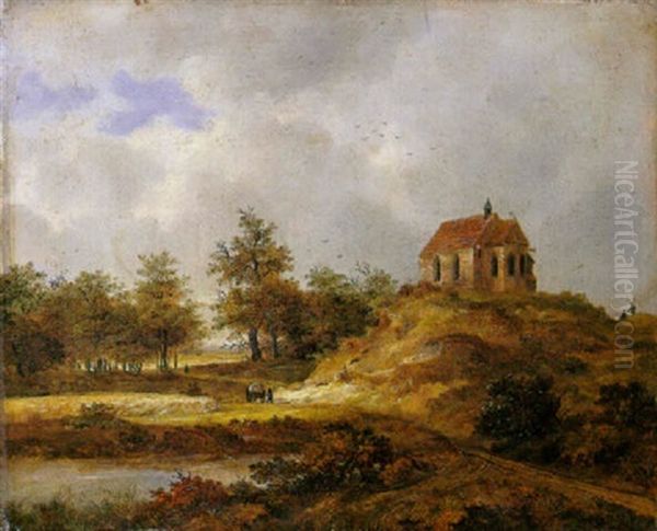 Kapelle In Voralpenlandschaft Oil Painting by Heinrich Buerkel