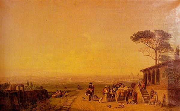 The Roman Campagna Oil Painting by Heinrich Buerkel