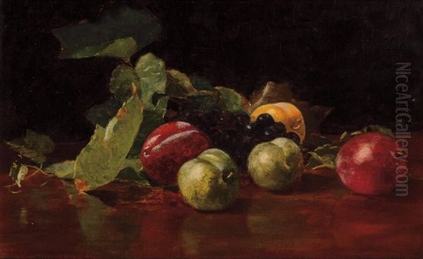 Fruit On A Tabletop Oil Painting by Charles Albert Burlingame