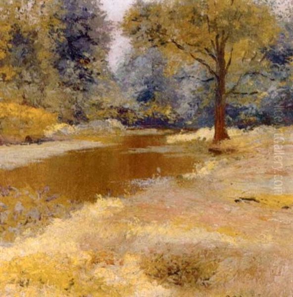 Landscape With Stream Oil Painting by Charles Albert Burlingame