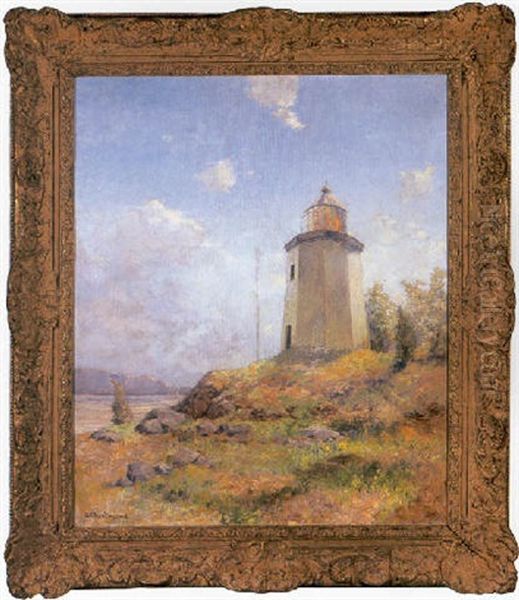 Stony Point Light Oil Painting by Charles Albert Burlingame