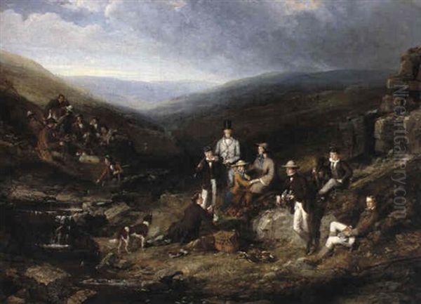 The 12th Of August On Wellhope Moors, Weardale, County Of   Durham Oil Painting by Clement Burlison