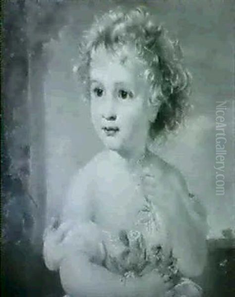 Portrait Of A Young Child Oil Painting by Clement Burlison