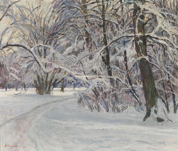 Winter Oil Painting by Georg Burmester